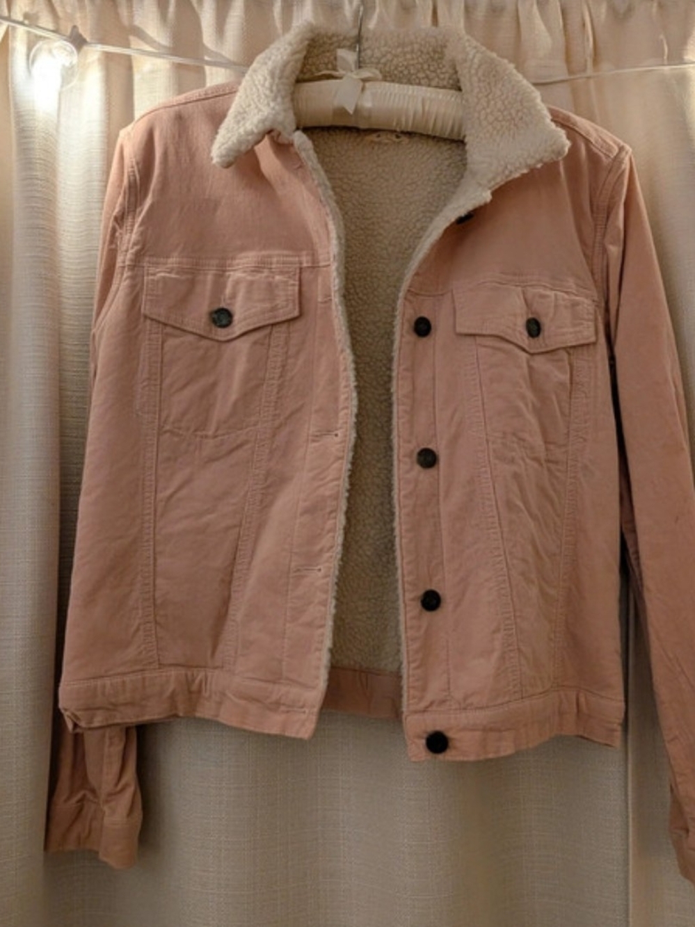Women's Pink Sherpa-Lined Bomber Jacket
